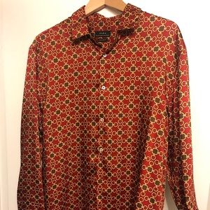 Zara satin red shirt Pattern